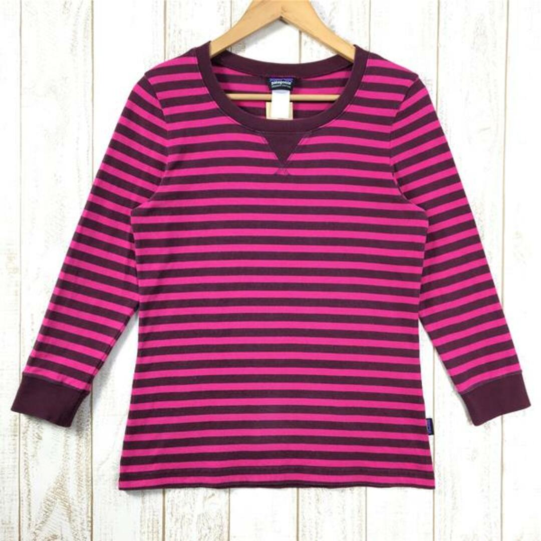 patagonia(パタゴニア)のWOMENs S  パタゴニア ロングスリーブ センダー ストライプ トップ Long-Sleeved Sender Stripe Top オーガニックコットン Tシャツ ロンT PATAGONIA 54610 ETRM ピンク系 レディースのファッション小物(その他)の商品写真