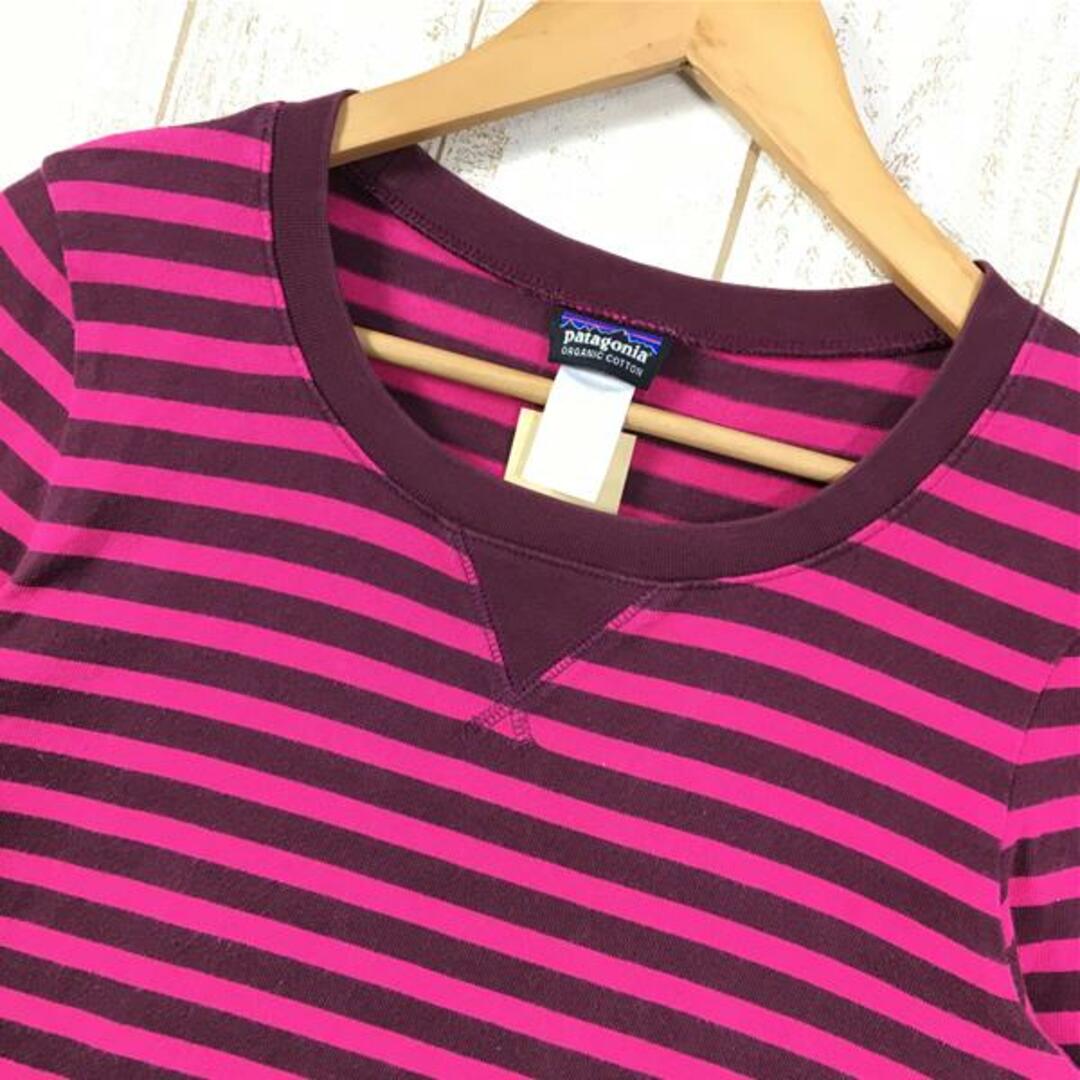 patagonia(パタゴニア)のWOMENs S  パタゴニア ロングスリーブ センダー ストライプ トップ Long-Sleeved Sender Stripe Top オーガニックコットン Tシャツ ロンT PATAGONIA 54610 ETRM ピンク系 レディースのファッション小物(その他)の商品写真