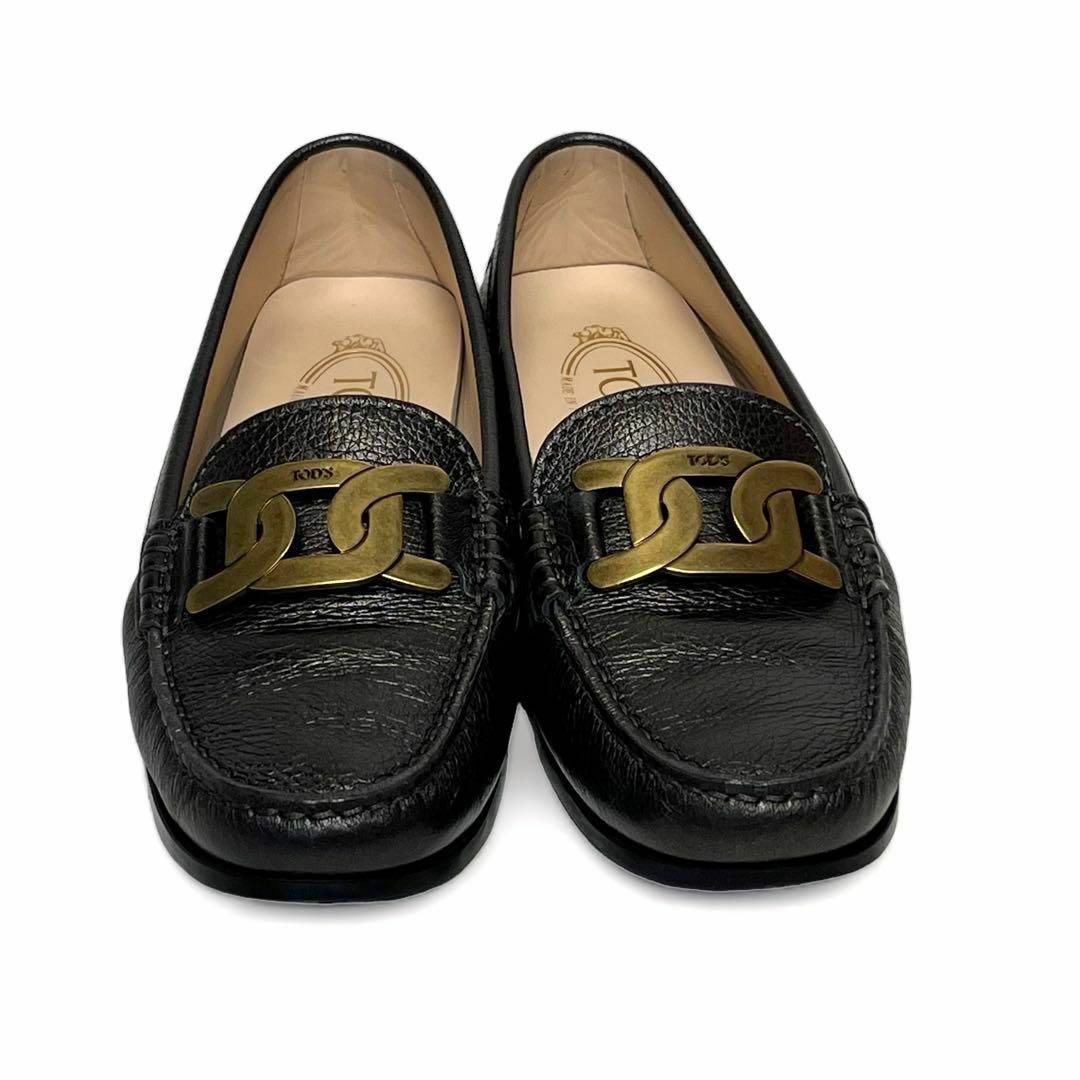 TOD'S(トッズ)の【新品同様】トッズ　ケイト　メタル　ローファー　革靴　パンプス　黒　ブラック レディースの靴/シューズ(ローファー/革靴)の商品写真