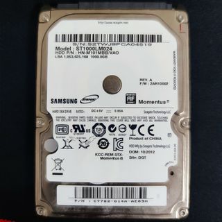 サムスン(SAMSUNG)の中古ハードディスク HDD 1000GB ノートPC用(PCパーツ)