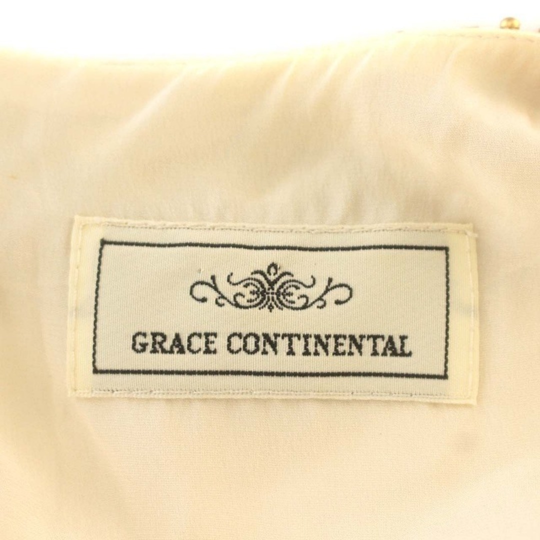 GRACE CONTINENTAL(グレースコンチネンタル)のグレースコンチネンタル ワンピース チュニック 半袖 ビジュー 36 ベージュ レディースのワンピース(ひざ丈ワンピース)の商品写真
