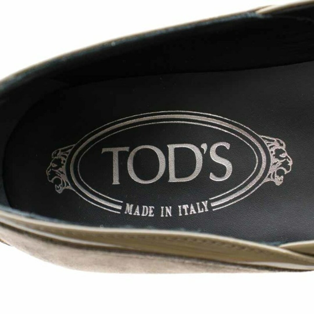 TOD'S(トッズ)のトッズ フラットシューズ スエード エナメル 切替 リボン 34 21cm 茶 レディースの靴/シューズ(その他)の商品写真