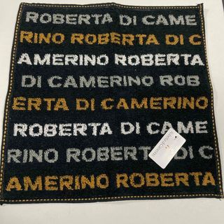 ロベルタディカメリーノ(ROBERTA DI CAMERINO)のロベルタ　タオルハンカチアルファベットブラック(ハンカチ)