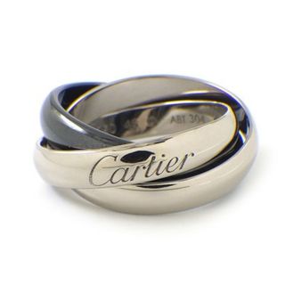 カルティエ(Cartier)のカルティエ Cartier リング トリニティ クラシック MM B4234146 K18WG ブラック セラミック 黒 6.5号 / #46 【中古】(リング(指輪))