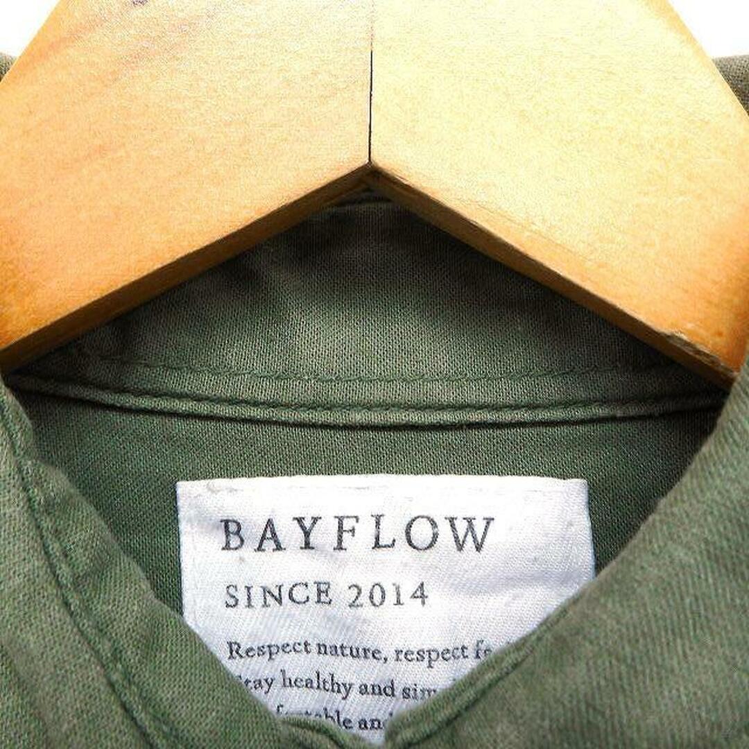 BAYFLOW(ベイフロー)のベイフロー BAYFLOW ミリタリー シャツ 長袖 刺繍 コットン 3 カーキ レディースのトップス(シャツ/ブラウス(長袖/七分))の商品写真