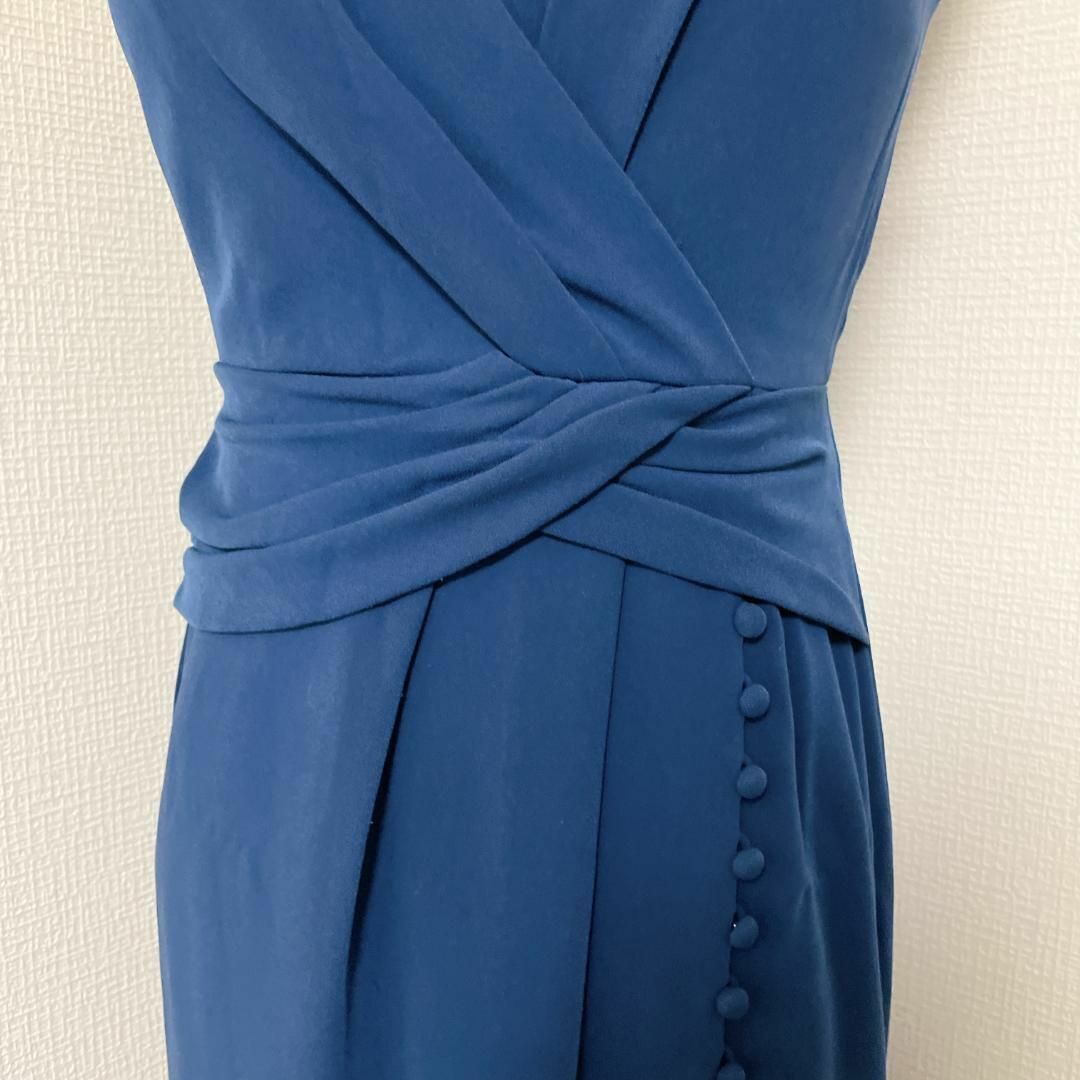 【美品】グレースコンチネンタル　ドレープラップタイトワンピース　ドレス 青紺系