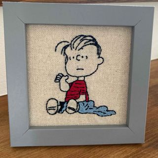 SNOOPY - ライナス　刺繍　フレーム　ハンドメイド