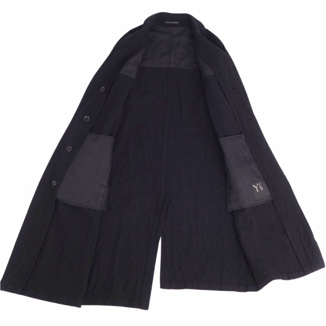 美品 ワイズ Y's Yohji Yamamoto コート ロングコート アシンメトリー ウール アウター レディース YC-C12-119  1(S相当) ブラック