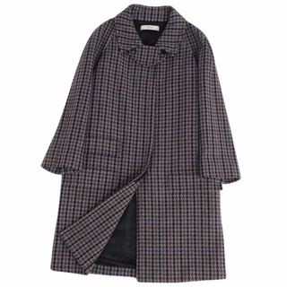 プラダ(PRADA)の美品 プラダ PRADA コート ステンカラーコート バルマカーンコート 七分袖 チェック柄 アウター レディース 38(S相当) グレー(その他)