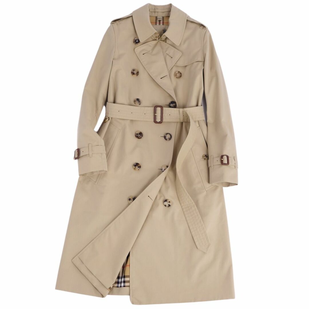 BURBERRY(バーバリー)の極美品 バーバリー BURBERRY コート トレンチコート THE KENSINGTON LONG ケンジントン 英国製 アウター レディース UK2 US0 IT34(XXS相当) ベージュ レディースのジャケット/アウター(トレンチコート)の商品写真