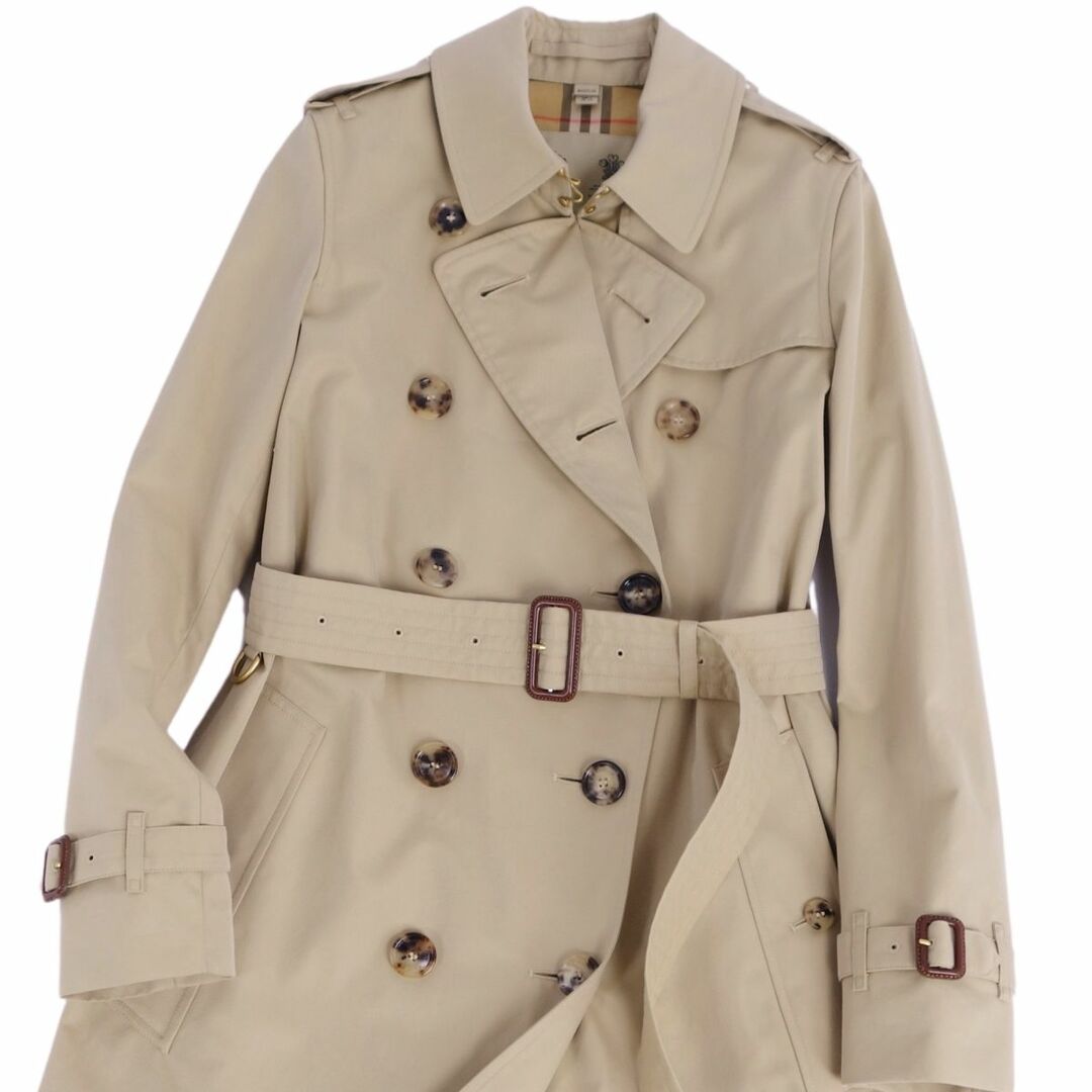 BURBERRY(バーバリー)の極美品 バーバリー BURBERRY コート トレンチコート THE KENSINGTON LONG ケンジントン 英国製 アウター レディース UK2 US0 IT34(XXS相当) ベージュ レディースのジャケット/アウター(トレンチコート)の商品写真