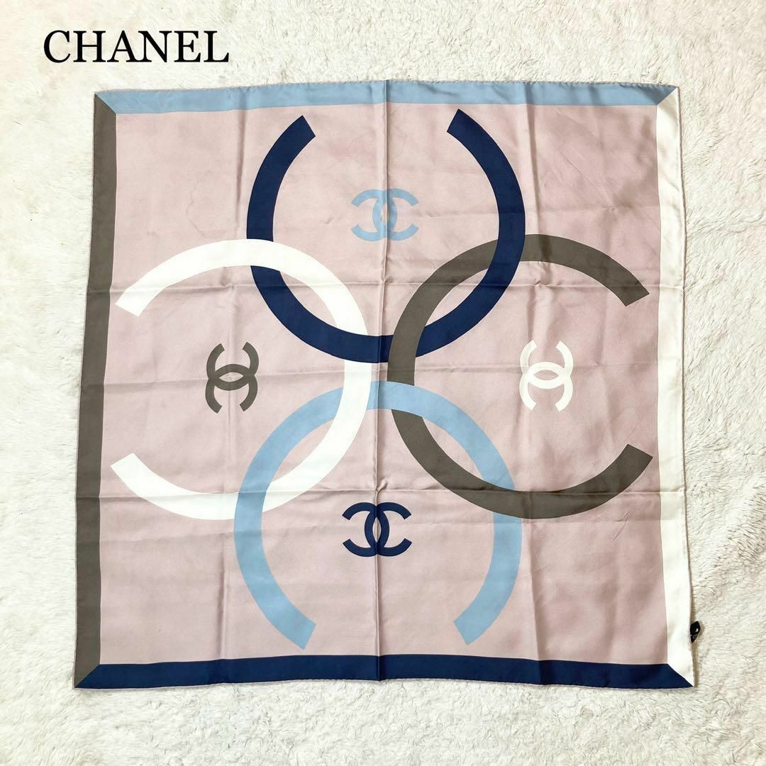 【廃盤】CHANEL シャネル ココマーク スカーフ シルク マルチカラーファッション小物