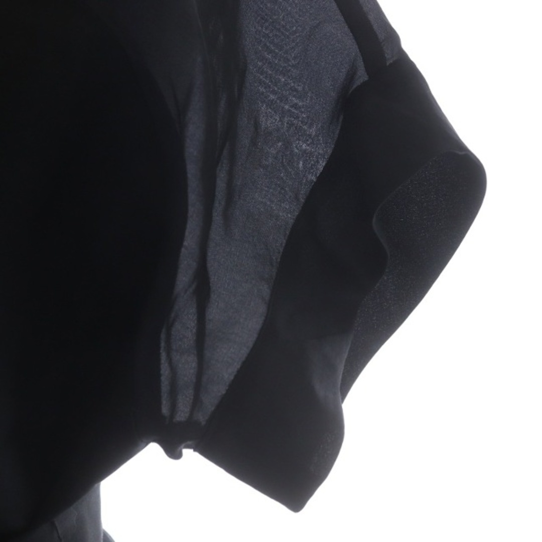ルルウィルビー 23AW ブッシュクローバーペプラムブラウス 半袖 2 黒の