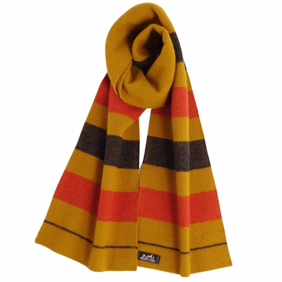HERMES - 美品 エルメス HERMES マフラー ロカバール ストライプ HERMES - 美品 エルメス HERMES マフラー ロカバール ストライプ