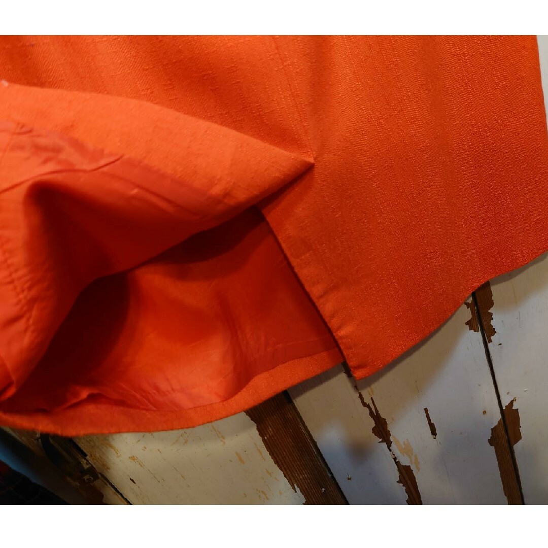 ☆US古着アメリカ製ヴィンテージスカート/オレンジ/8 レディースのスカート(ひざ丈スカート)の商品写真