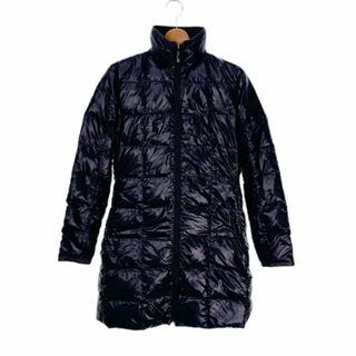 モンクレール(MONCLER)のモンクレール 茶タグ リバーシブルダウンコート ロング ロゴ 1 紺(ダウンコート)