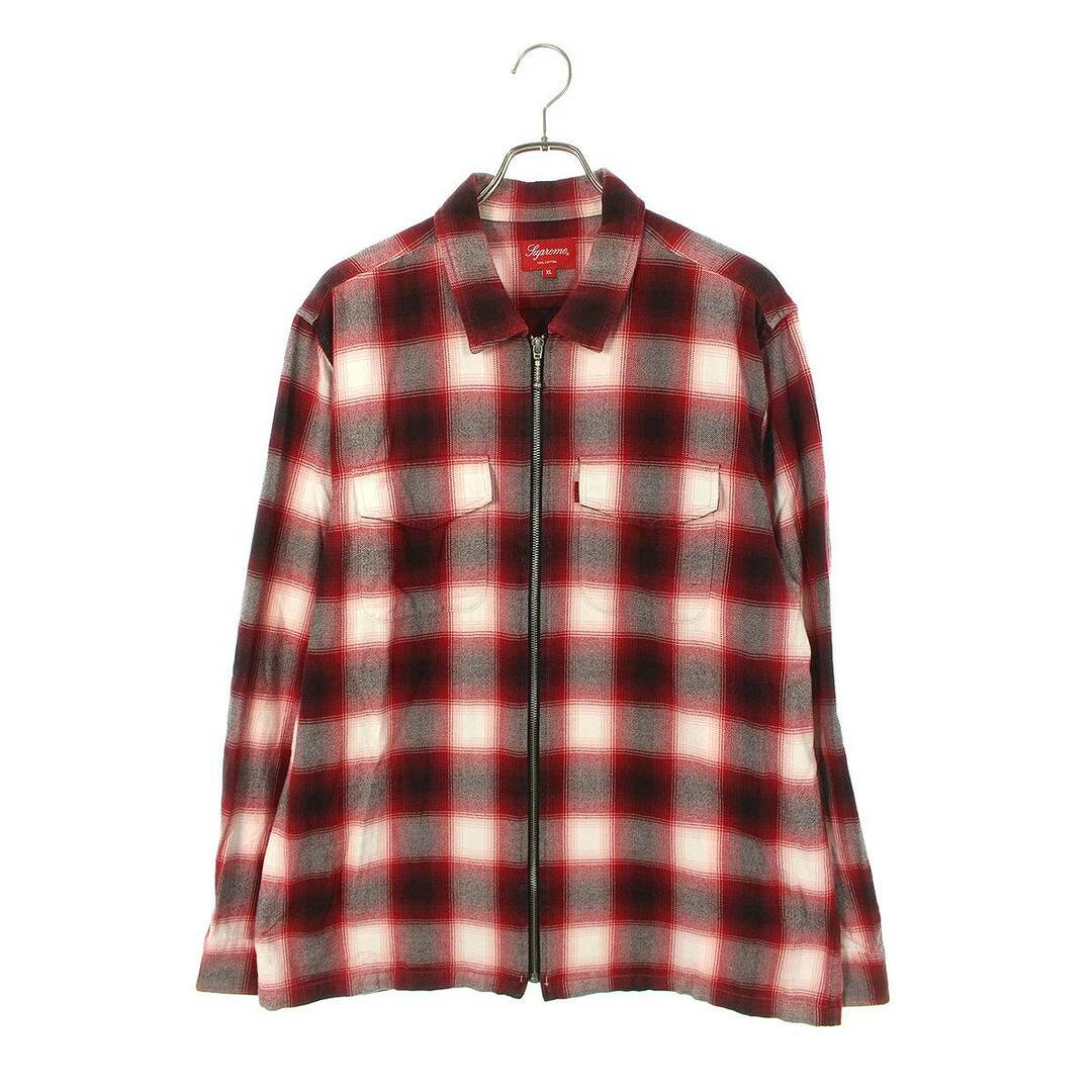 メンズシュプリーム  16SS  Buffalo plaid flannel zip shirt ジップアップチェック長袖シャツ メンズ XL