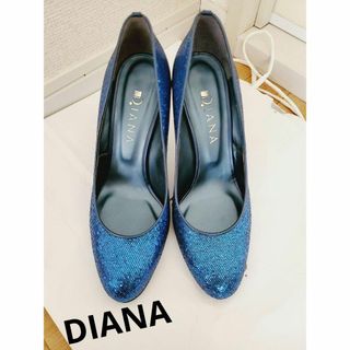 ダイアナ(DIANA)の1度のみ使用 ダイアナ ブルースパンコールパンプス ゴールドライン入り(ハイヒール/パンプス)