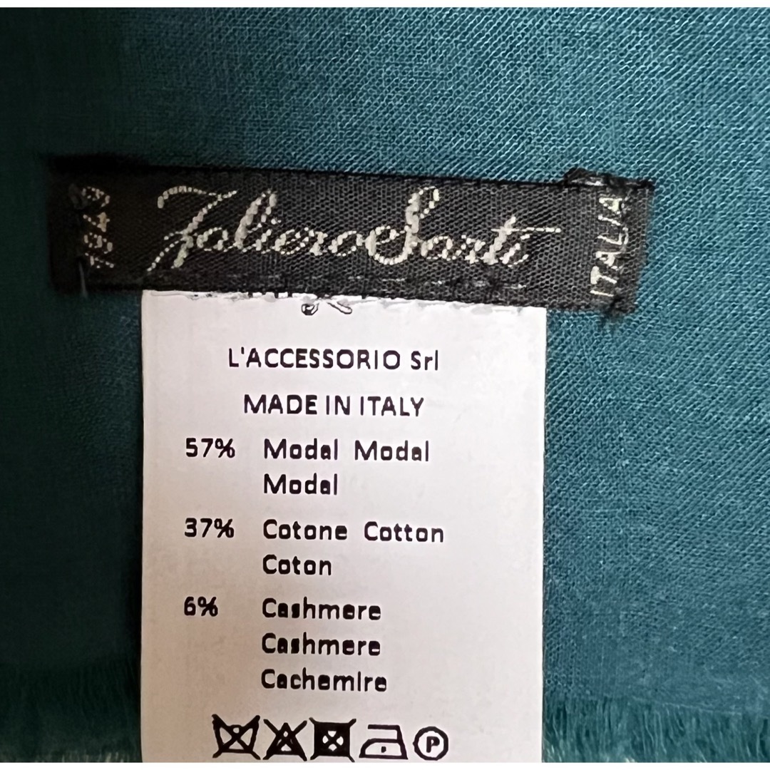 Faliero Sarti(ファリエロサルティ)の新品、百貨店購入Faliero SartiスカーフP.GREEN 保存袋付き レディースのファッション小物(バンダナ/スカーフ)の商品写真