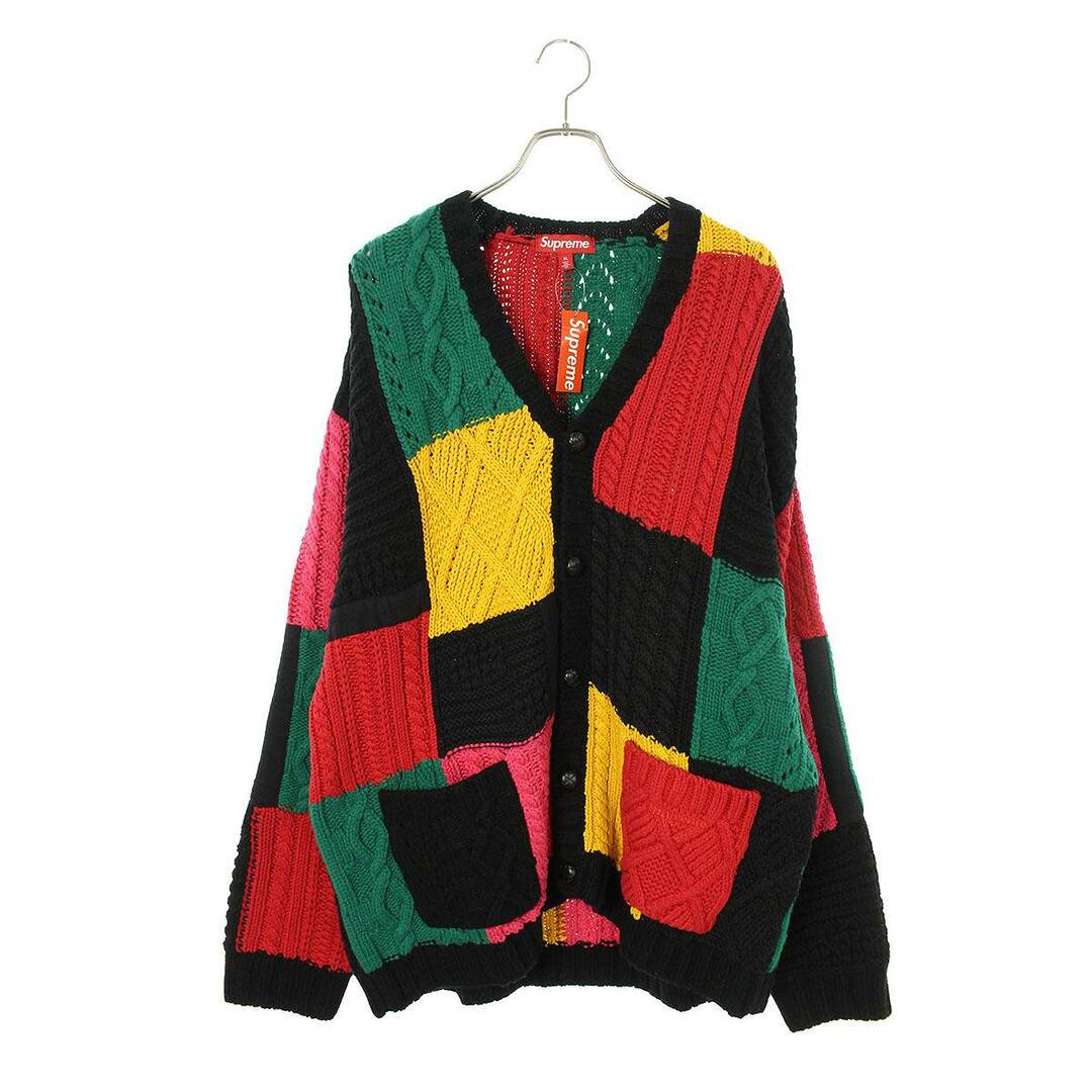 シュプリーム  23AW  Patchwork Cable Knit Cardigan パッチワークケーブルニットカーディガン メンズ XLトップス