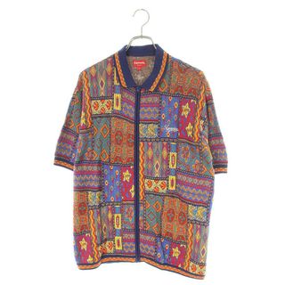 シュプリーム(Supreme)のシュプリーム  20SS  Patchwork Knit Zip Up Polo パッチワークニットジップアップ半袖ポロシャツ メンズ L(ポロシャツ)