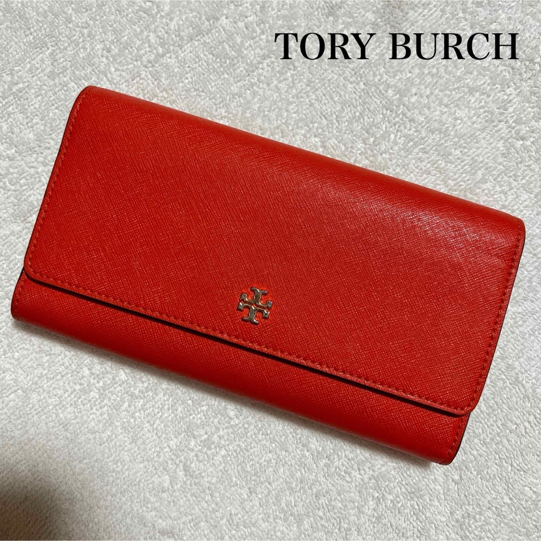 Tory Burch(トリーバーチ)のトリーバーチ TORYBURCH 長財布 二つ折り SAMBA レッド オレンジ メンズのファッション小物(長財布)の商品写真