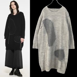 ワイズ(Y's)のY's HAND STITCH KNIT PULLOVER グレー2(ニット/セーター)