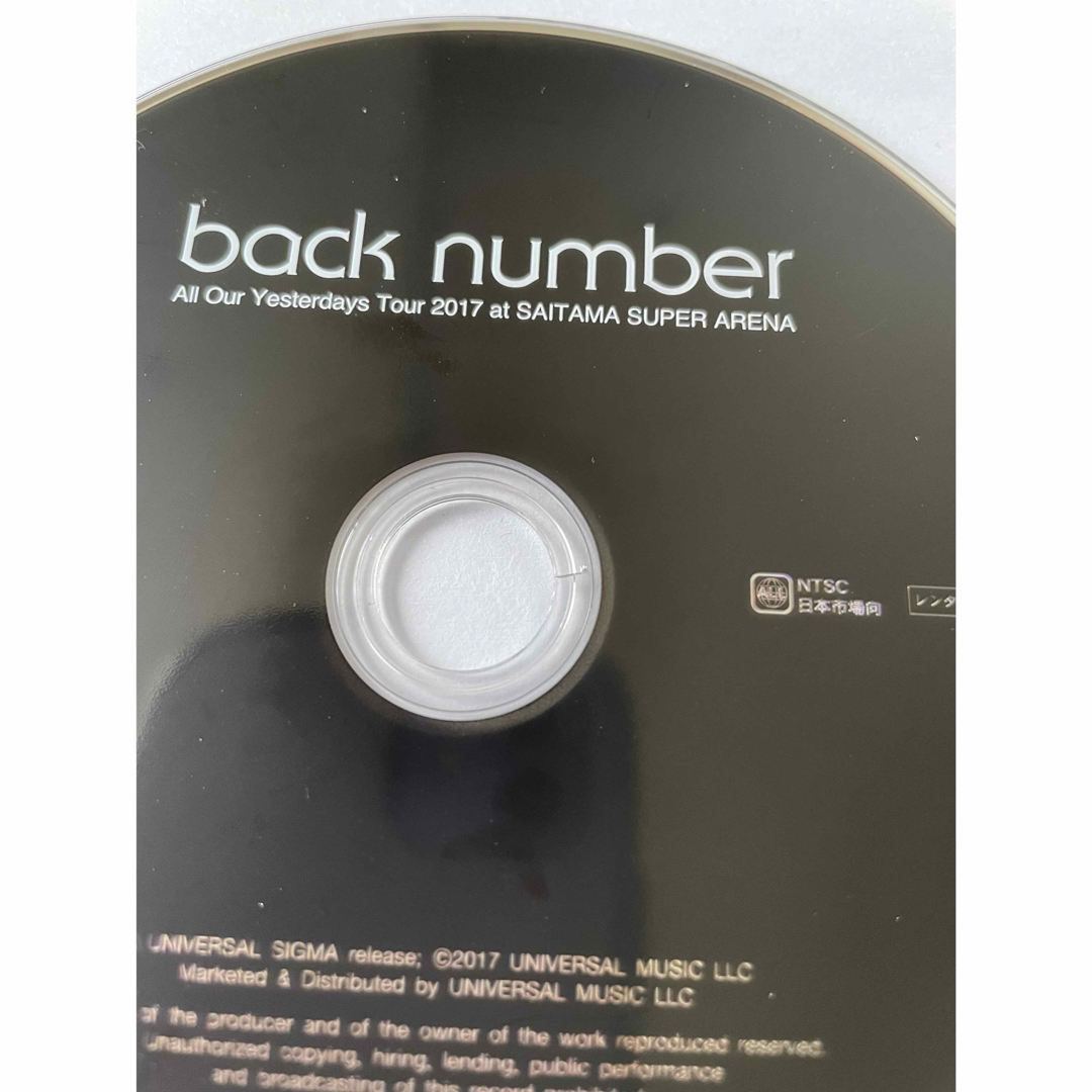 BACK NUMBER(バックナンバー)のback number 🎵 All Our Yesterdays エンタメ/ホビーのDVD/ブルーレイ(ミュージック)の商品写真