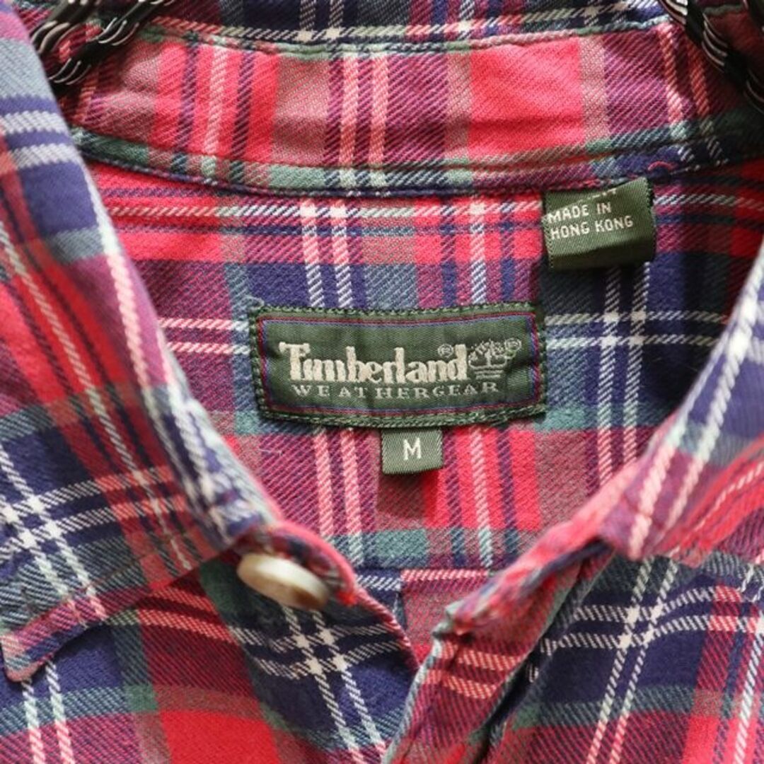 Timberland(ティンバーランド)の ◆古着◆　00’年代　Timberland　 コットンネルチェックシャツ　赤系 メンズのトップス(シャツ)の商品写真