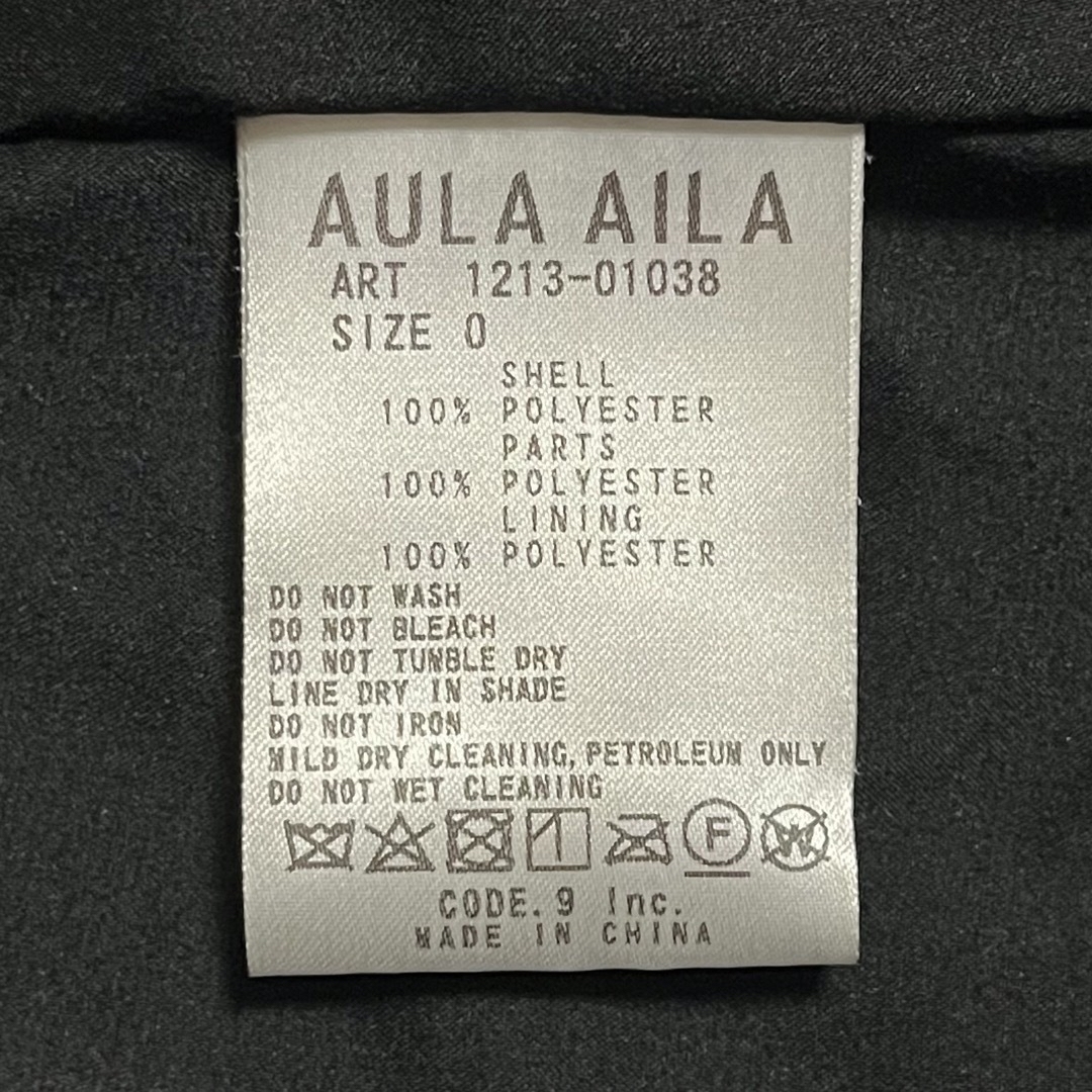 AULA AILA(アウラアイラ)のAULA AILA 2WAYエコファーフーデッドコート ブラック サイズ0 レディースのジャケット/アウター(毛皮/ファーコート)の商品写真