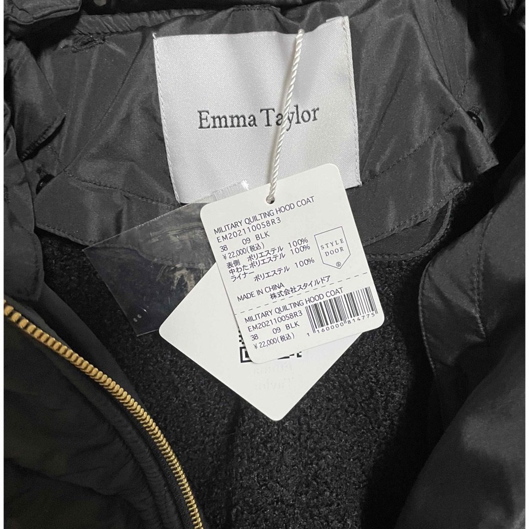 Emma Taylor(エマテイラー)のタグ付きエマテイラー 3wayキルティングフードコート ブラック ロングコート レディースのジャケット/アウター(ロングコート)の商品写真