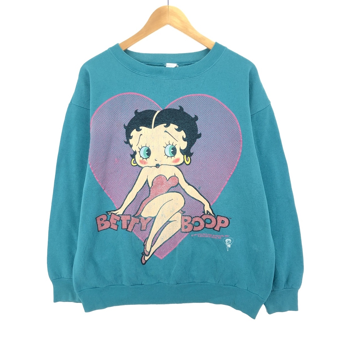 575cm袖丈90年代 BETTY BOOP ベティブープ キャラクタースウェットシャツ トレーナー USA製 メンズL ヴィンテージ /eaa380951