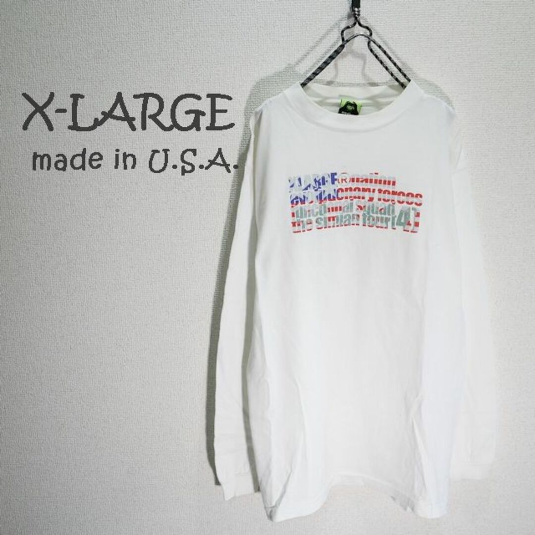 XLARGE(エクストララージ)の◆古着◆　希少90’ｓ　X-LARGE　ゴリラタグ　ホワイト長袖Tシャツ　 メンズのトップス(Tシャツ/カットソー(七分/長袖))の商品写真