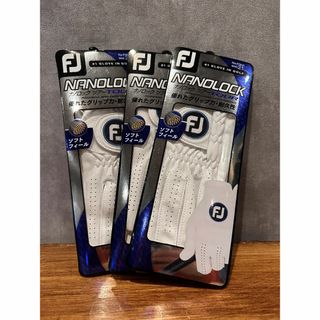 フットジョイ(FootJoy)の21㎝フットジョイ　グローブ　ナノロックツアー３枚セット　右打ち左手用(その他)