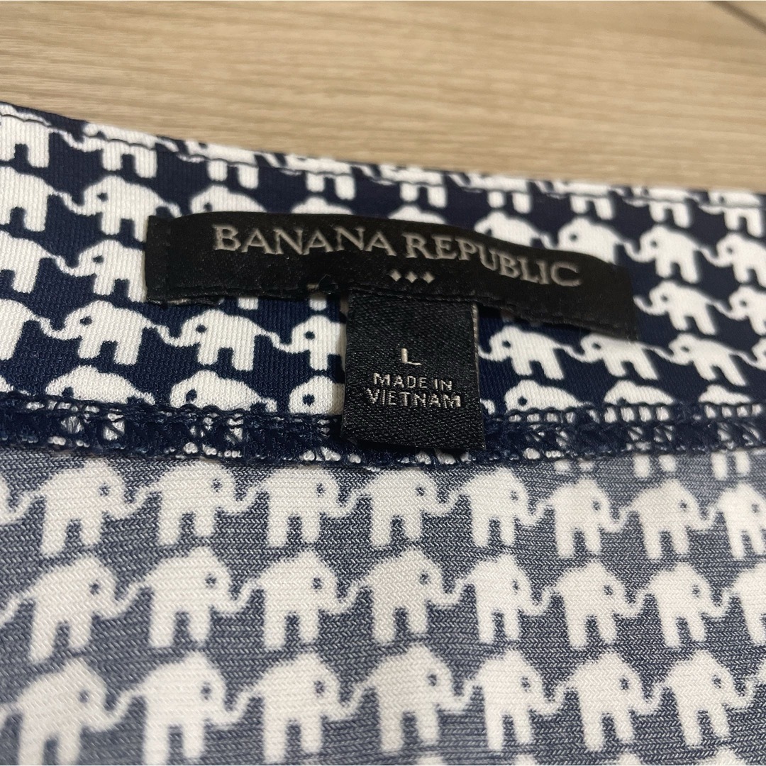 Banana Republic(バナナリパブリック)の極美品　大きいサイズ　バナナリパブリック　象柄ワンピース　巻きスカート　Ｌ レディースのワンピース(ひざ丈ワンピース)の商品写真