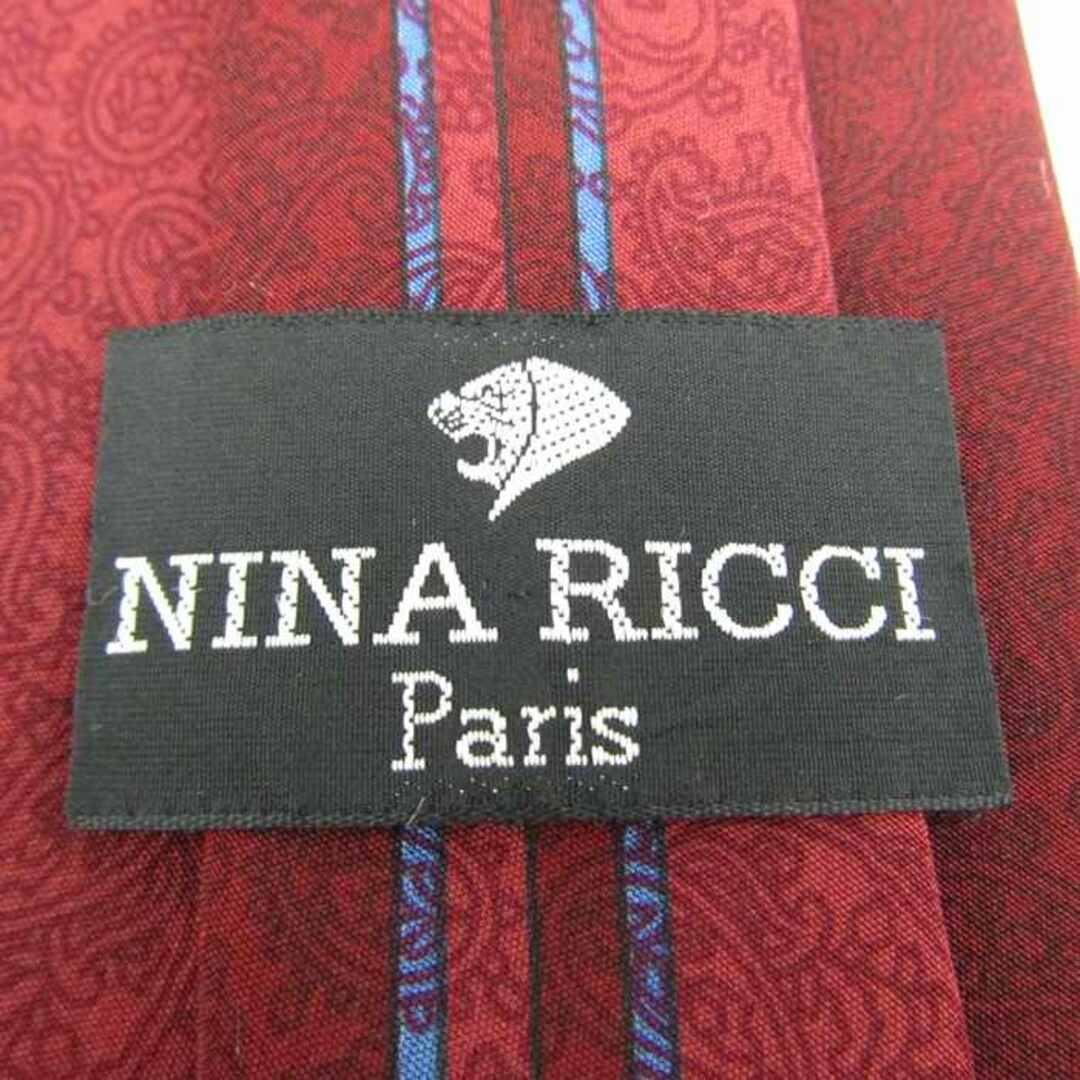 NINA RICCI(ニナリッチ)のニナリッチ ブランド ネクタイ ペイズリー パネル柄 バーチカル シルク メンズ ワインレッド NINA RICCI メンズのファッション小物(ネクタイ)の商品写真