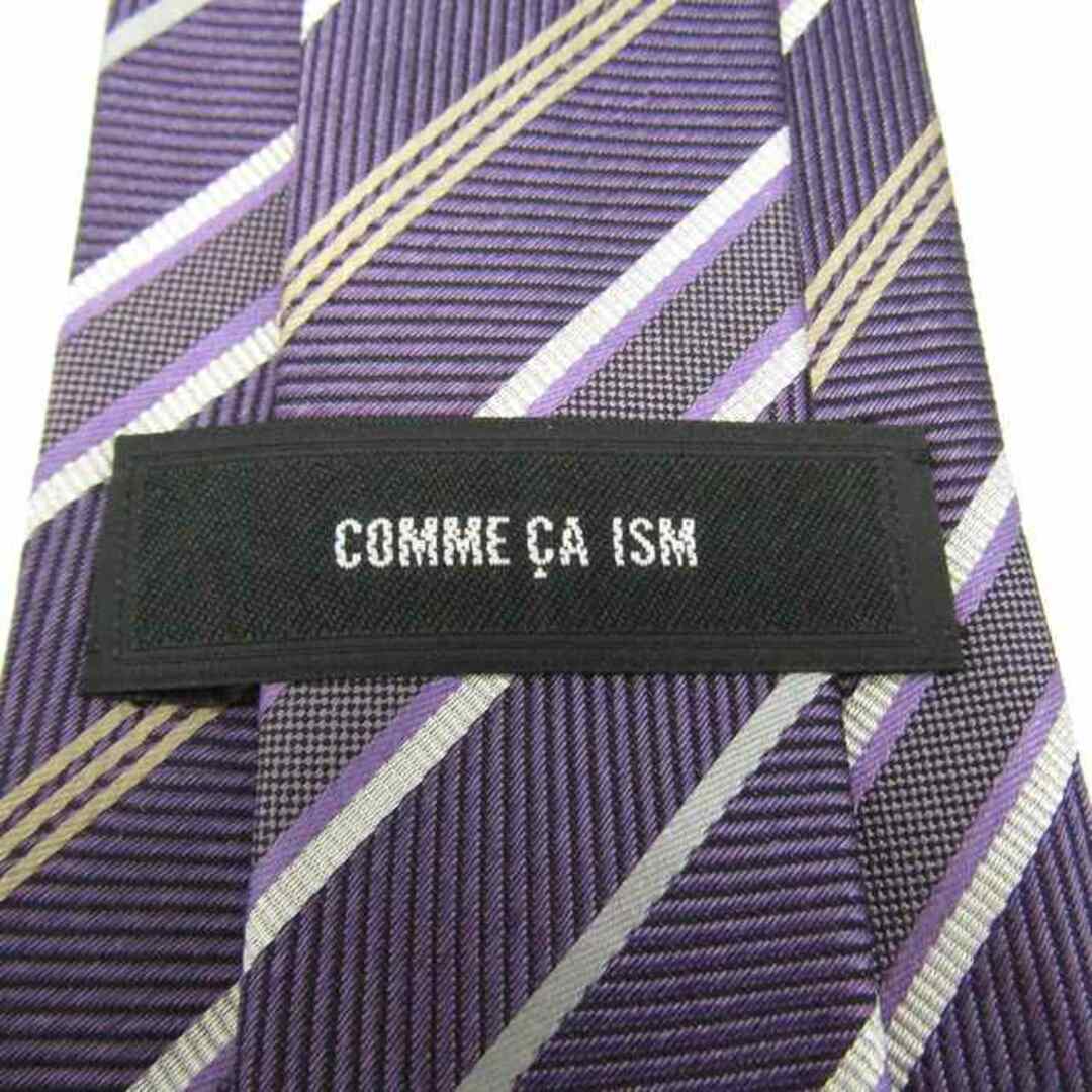 COMME CA ISM(コムサイズム)のコムサイズム ブランド ネクタイ アイビーストライプ柄 シルク メンズ パープル COMME CA ISM メンズのファッション小物(ネクタイ)の商品写真