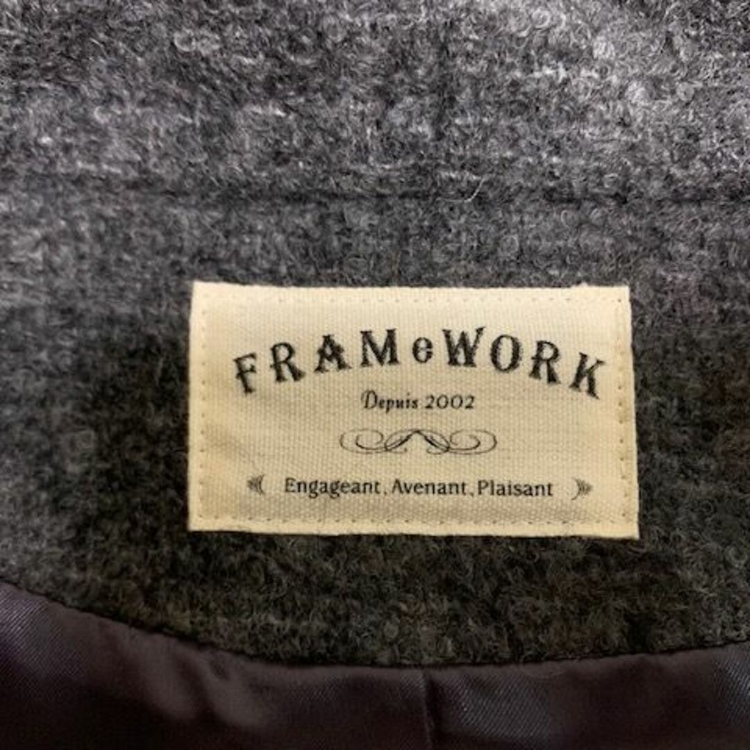 FRAMeWORK(フレームワーク)のFRAMeWORK フレームワーク　ウールフーデッドコート　36 レディースのジャケット/アウター(ロングコート)の商品写真