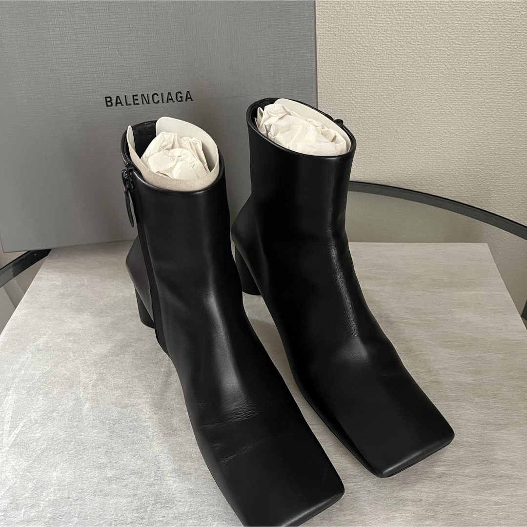 BALENCIAGA スクエアトゥーヒールブーツメンズ