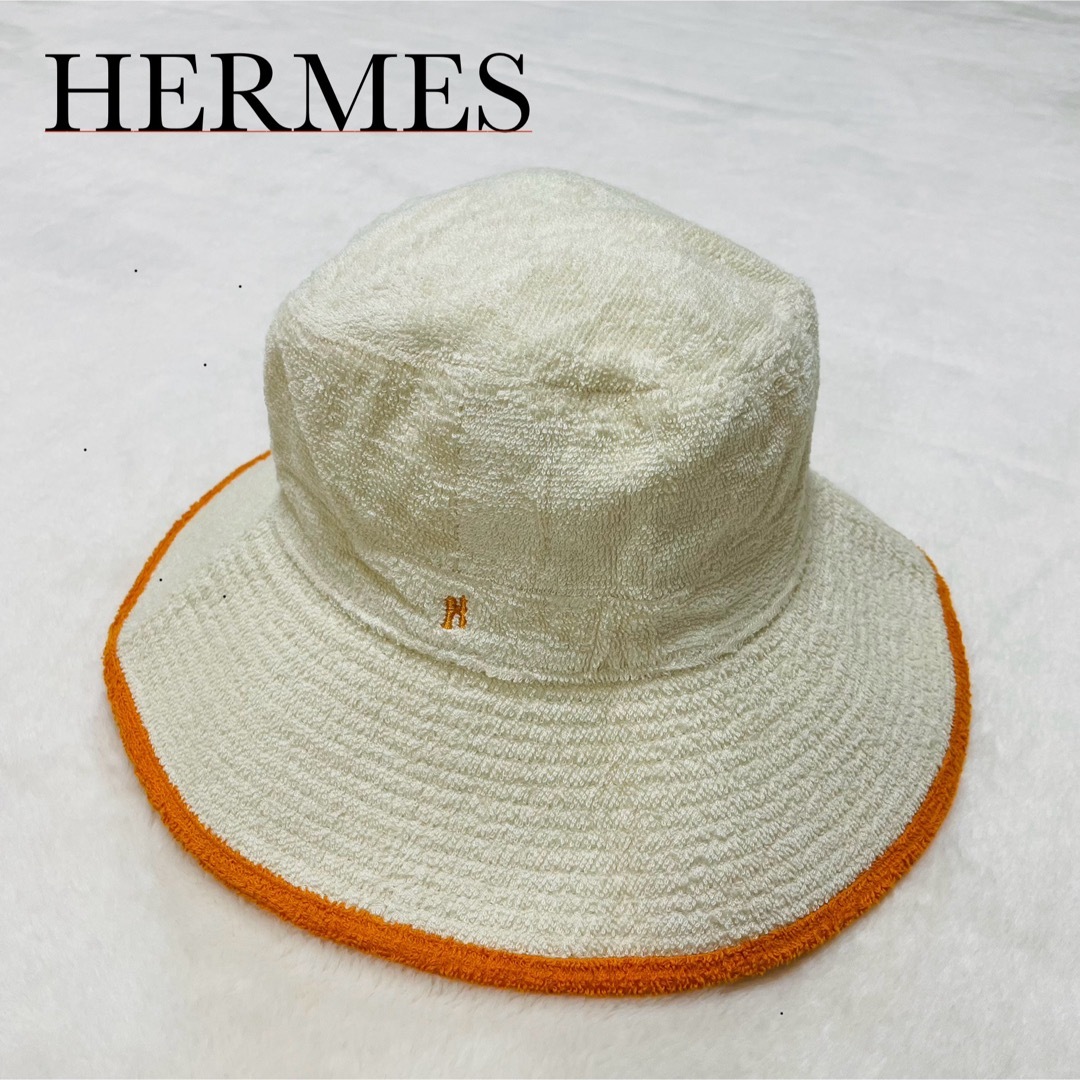 HERMES バケットハット Hロゴ パイル地 コットンのサムネイル