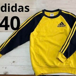 アディダス(adidas)のアディダス　トレーナー　140　トップス　男の子　黄色(Tシャツ/カットソー)