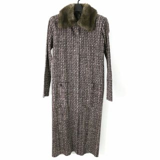 プリーツプリーズイッセイミヤケ(PLEATS PLEASE ISSEY MIYAKE)のプリーツプリーズ 09AW ファー付きグラフィックプリントプリーツコート(ロングコート)