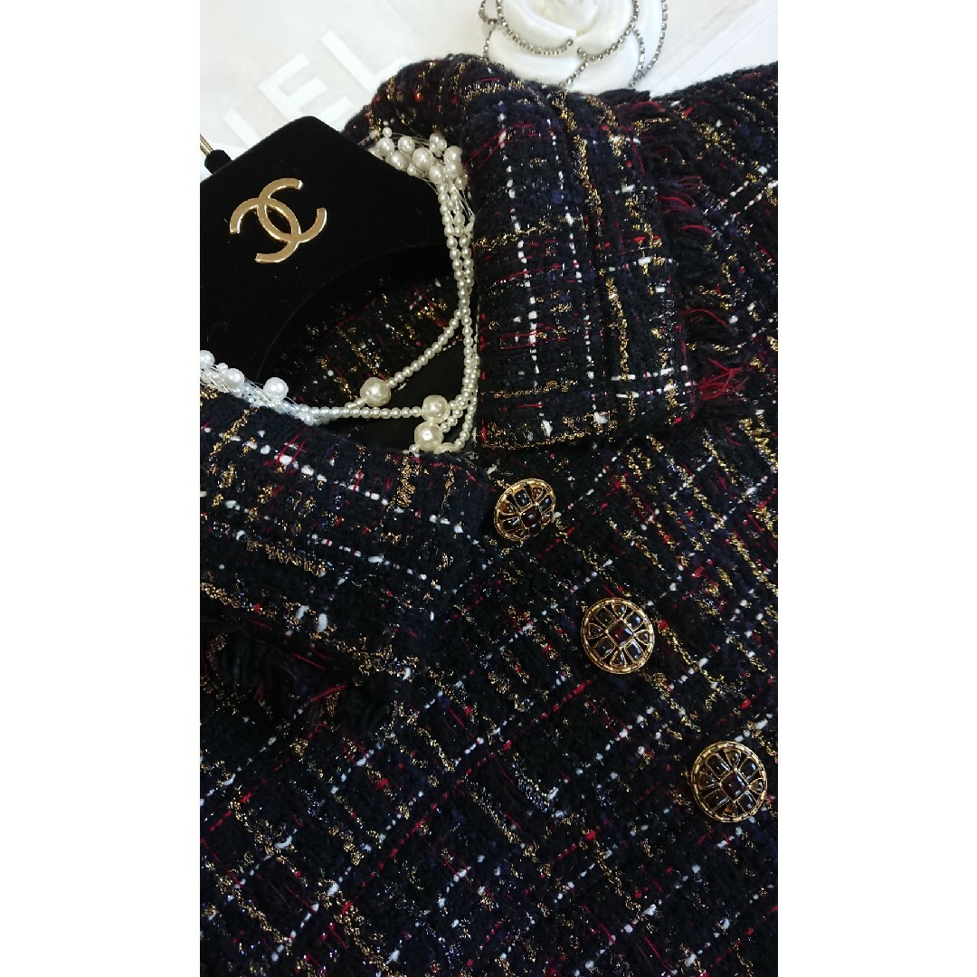 CHANEL(シャネル)のシャネル ジャケット❤️グリポア宝石ボタン＋CoCoマーク❤️ミックスツイード レディースのジャケット/アウター(テーラードジャケット)の商品写真