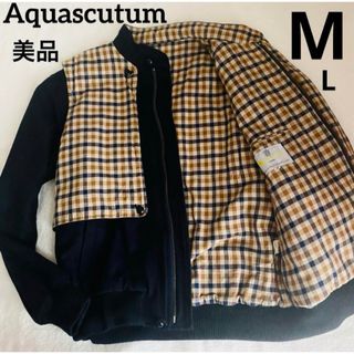 アクアスキュータム(AQUA SCUTUM)のアクアスキュータム　ブルゾン　ジャケット　クラブチェック柄　ジレ付　ネイビー　L(ブルゾン)