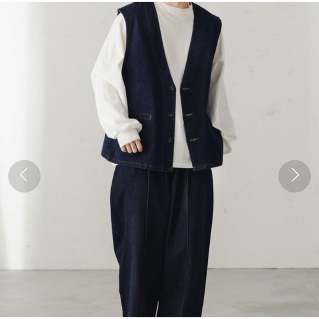 YAECA(ヤエカ)の3セットアップ　epnok ジレベスト　ジャケット　デニム　ワイドパンツ メンズのスーツ(セットアップ)の商品写真