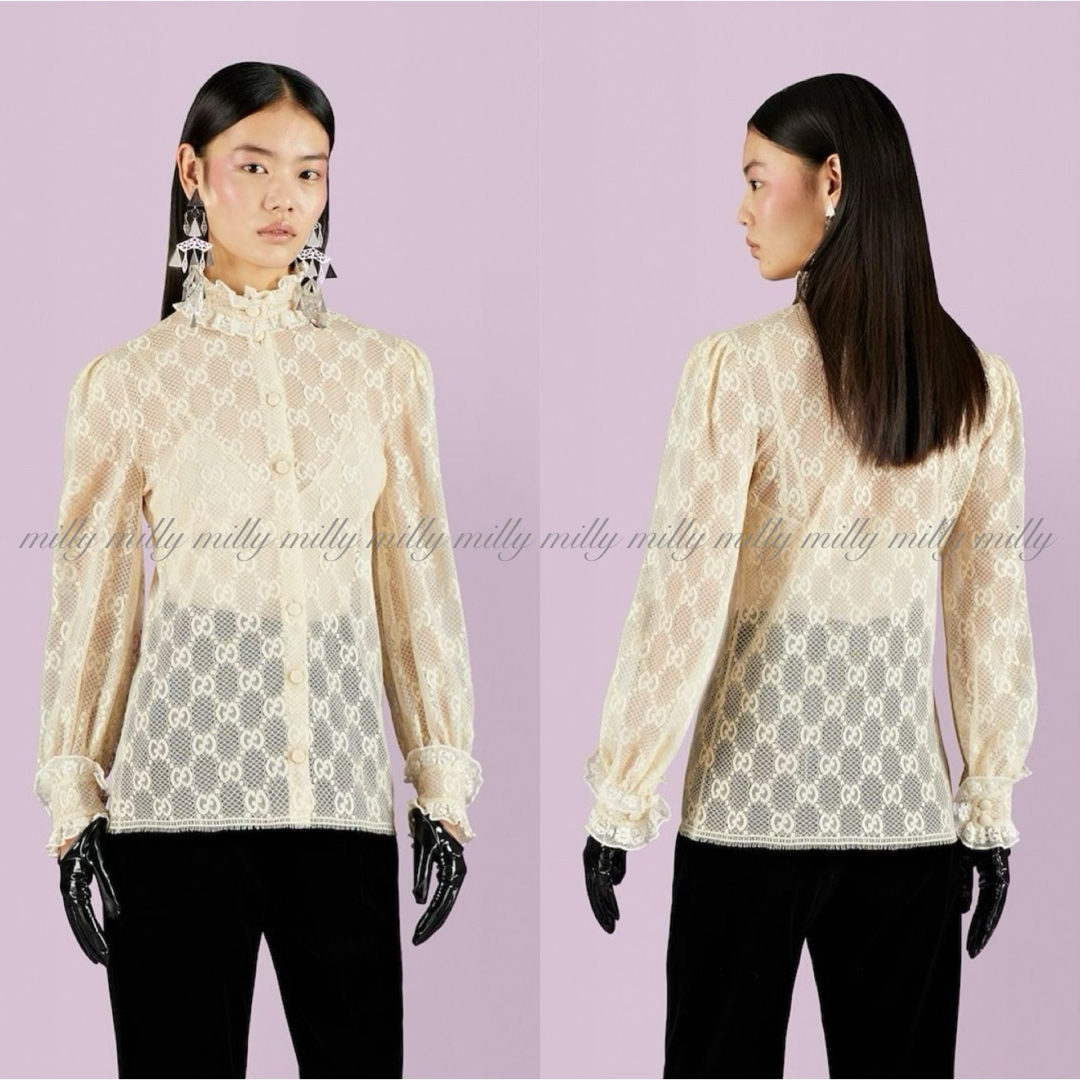 GUCCI - ご成約済みです【GUCCI】2023-24現行GGレースラッフル GUCCI - ご成約済みです【GUCCI】2023-24現行GGレースラッフル