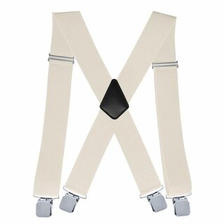 サスペンダー 太い X型 4点留め 幅広 太め 長さ調節可能 メンズ ズボン吊(サスペンダー)