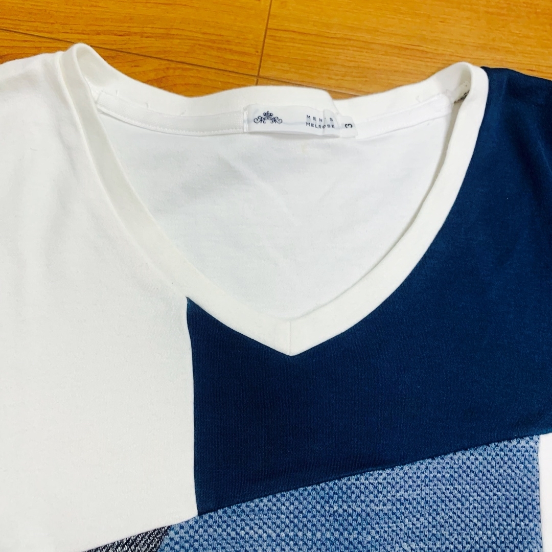 MEN'S MELROSE(メンズメルローズ)の★MEN'S MELROSE   Ｖネック　ロンT   長袖　Tシャツ　ホワイト メンズのトップス(Tシャツ/カットソー(七分/長袖))の商品写真