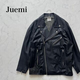 ジュエミ(JUEMI)のJuemi  ライダースジャケット　ブラック　本革　羊　ビックシルエット(ライダースジャケット)