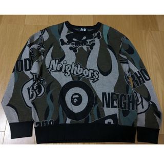 ネイバーフッド(NEIGHBORHOOD)のネイバーフッド　a bathing ape  コラボニット　エイプ　L(ニット/セーター)